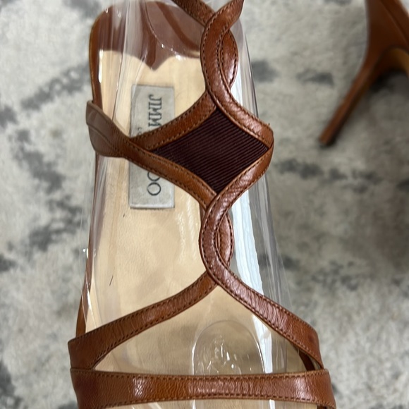 Jimmy Choo Brown Strappy‎ Sandal heel Jimmy Choo London made Italy leather 38.5 - Picture 3 of 10